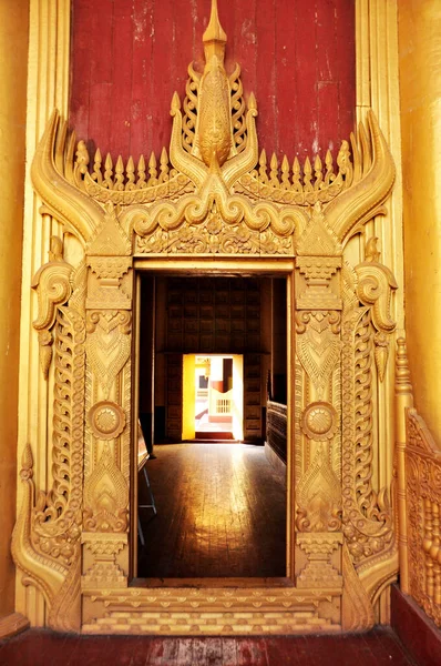 Διακόσμηση Εσωτερικό Σχεδιασμό Των Αρχαίων Ερείπια Κτίριο Mandalay Royal Βιρμανίας — Φωτογραφία Αρχείου