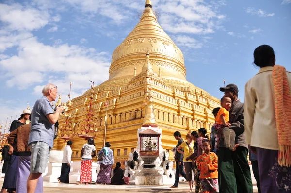 Pagode Shwezigon Paya Temple Birman Pour Les Birmans Les Voyageurs — Photo