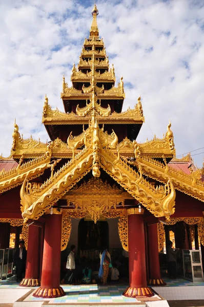 Shwezigon Pagoda Paya Del Templo Birmano Para Gente Birmania Viaje —  Fotos de Stock