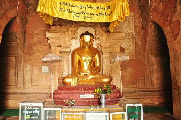 Golden Buddha Image Statue Burma Style Dhammayangyi Paya Temple Burmese — Stock Photo, Image