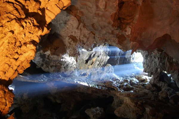Thien Cung Niebiański Pałac Jaskini Jest Najpiękniejsza Prymitywna Najdłuższa Jaskinia — Zdjęcie stockowe