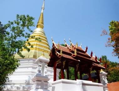 Chedi Wat Phra Kaew tapınağın Chiang Rai, Tayland