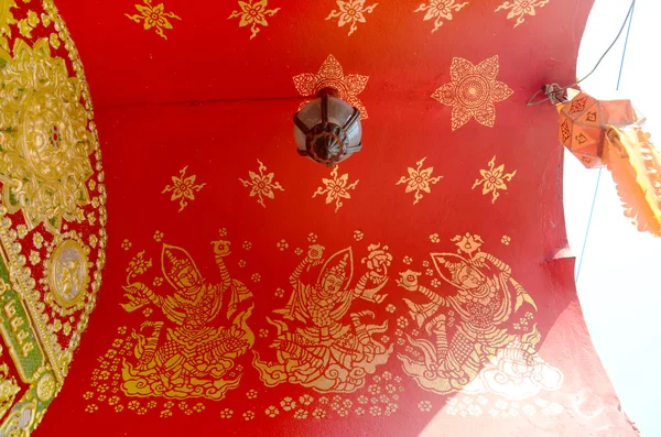 Sanat kapısı Wat Ming Mueang Chiang Rai, Tayland, tavanda boya — Stok fotoğraf