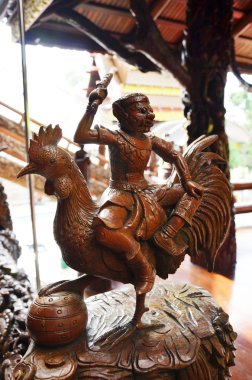 Bir 12 burç olarak ahşap oyma geleneksel Tay tarzı