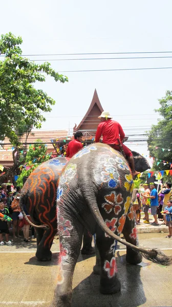 Songkran Festival is celebrated in a traditional New Year 's Day in Ayutthaya, Thailand — стоковое фото
