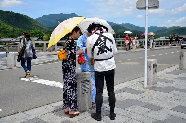 Driver rickshaw presentation about tour around arashiyama city — Stock Photo, Image