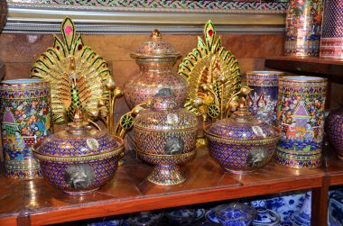 Zanaat Benjarong geleneksel Tay beş temel renk stil pott 's