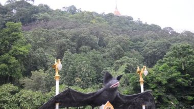 Wat Khao Chong Pran Ratchaburi Tayland, gece uçan yüz milyon yarasa.