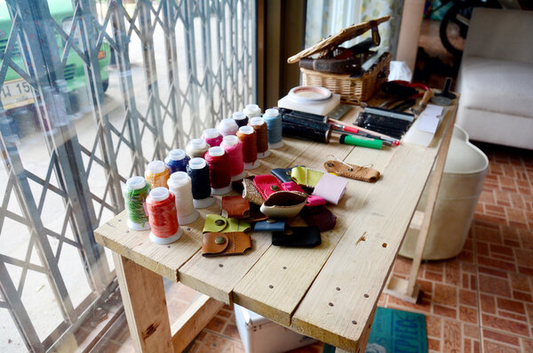 Leather craft tools for Handmade key ring and small bag