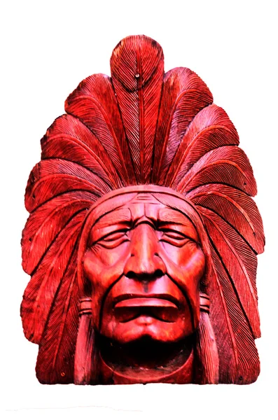 Wooden Native American head — Stock Photo, Image