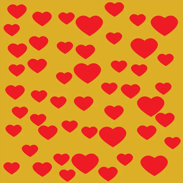 Coeur avec fond jaune — Image vectorielle