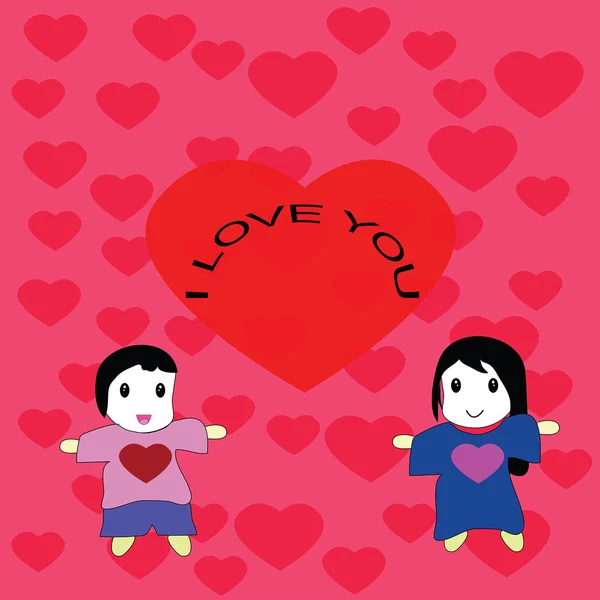 Cartoon for happy valentine day — Stock Photo, Image