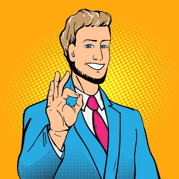 Genç adam gösteren iyi bir seçim. Pop sanat komik. Retro illüstrasyon.