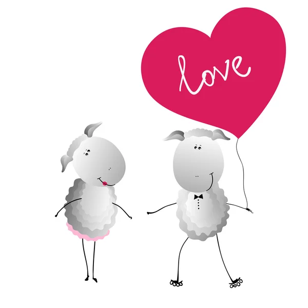 Mignon mouton Saint-Valentin . — Image vectorielle