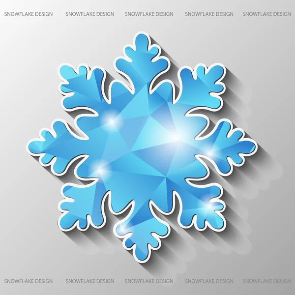 Copo de nieve de polígonos . — Vector de stock