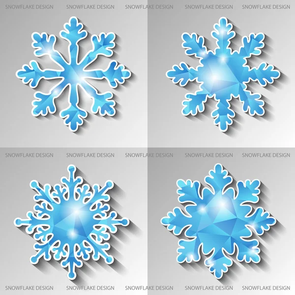 Set copos de nieve de polígonos . — Vector de stock