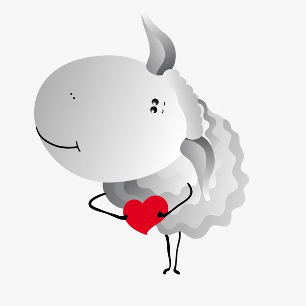Mignon mouton de Saint-Valentin . — Image vectorielle