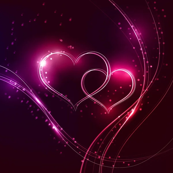 Corazón de amor brillando. Feliz San Valentín fondo . — Vector de stock