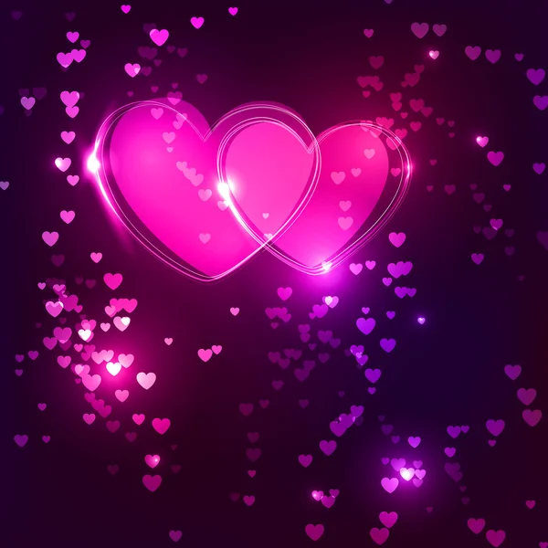 Love heart shining. Happy Valentines background. — Stock Vector