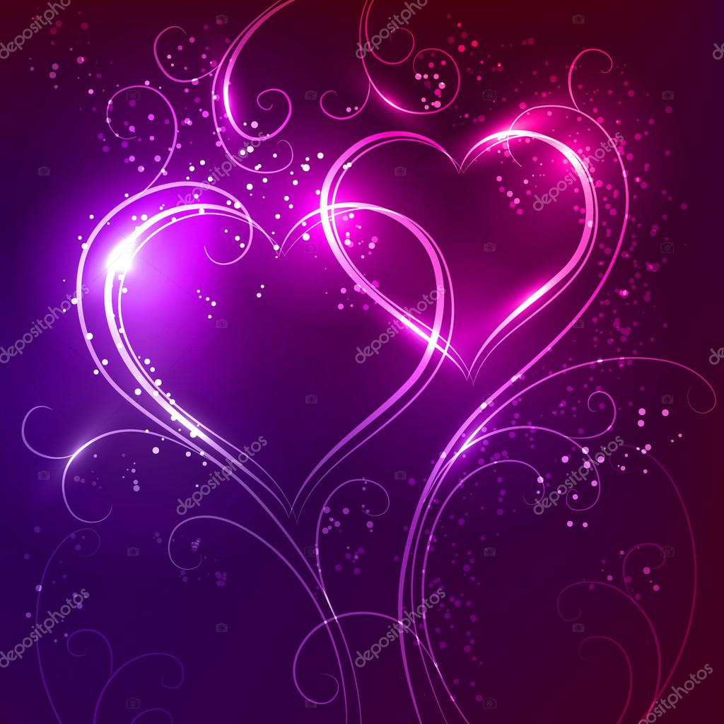 Love heart shining. Happy Valentines background. Stock Vector Image by