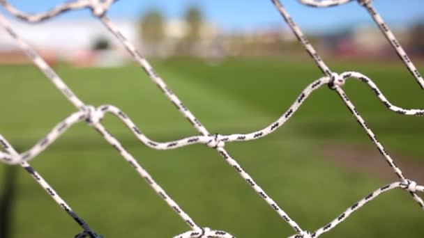 Voetbal doel en net — Stockvideo