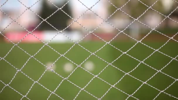 Football net, workout footballer — Stock Video