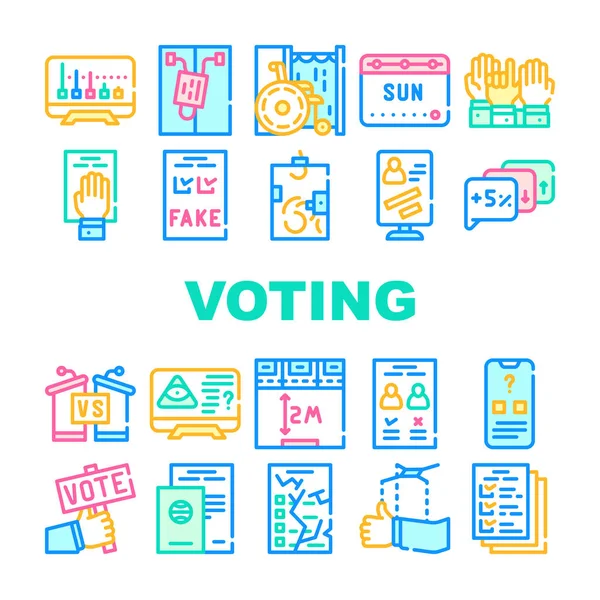 Voto e Elezioni Collezione Icone Set vettoriale — Vettoriale Stock