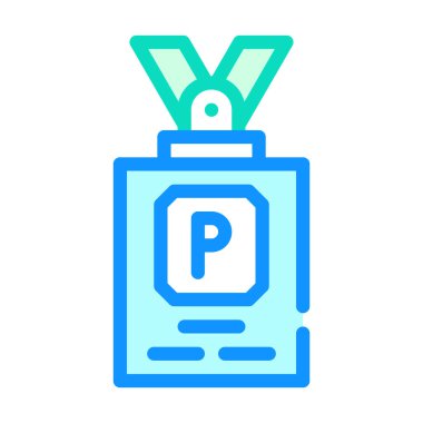 gazeteci rozeti renk ikonu vektör illüstrasyon işareti