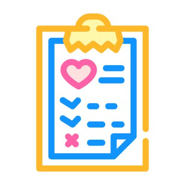 sağlık listesi renk ikonu vektör illüstrasyon işareti