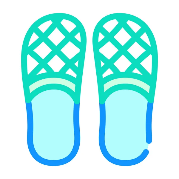 Tanda gambar ikon warna sepatu sandal vektor ikon - Stok Vektor