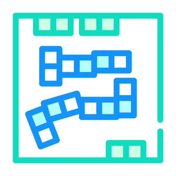 Domino gioco colore icona vettoriale illustrazione segno — Vettoriale Stock