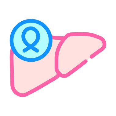 Karaciğer kanseri renk ikonu vektör çizim işareti