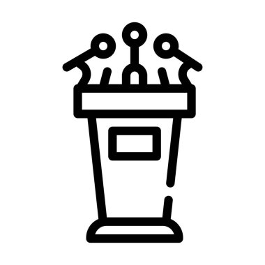 Röportaj çizgisi vektör illüstrasyonu için tribün