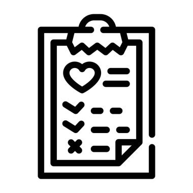 sağlık listesi satır simgesi vektör illüstrasyon işareti