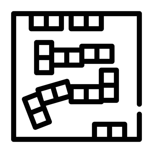 Dominová herní čára ikona vektorové ilustrační znamení — Stockový vektor