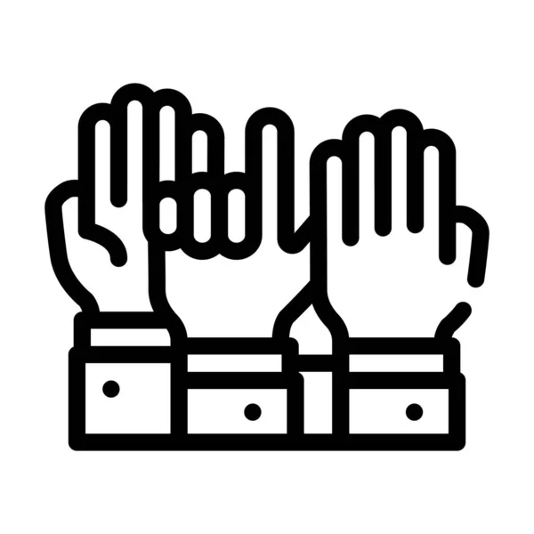 Hand Abstimmungslinie Symbol Vektor Illustration Zeichen — Stockvektor