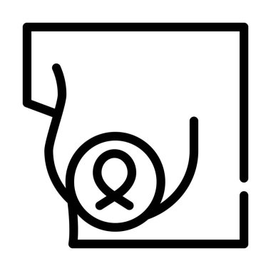 Göğüs kanseri çizgisi ikonu vektör çizimi işareti