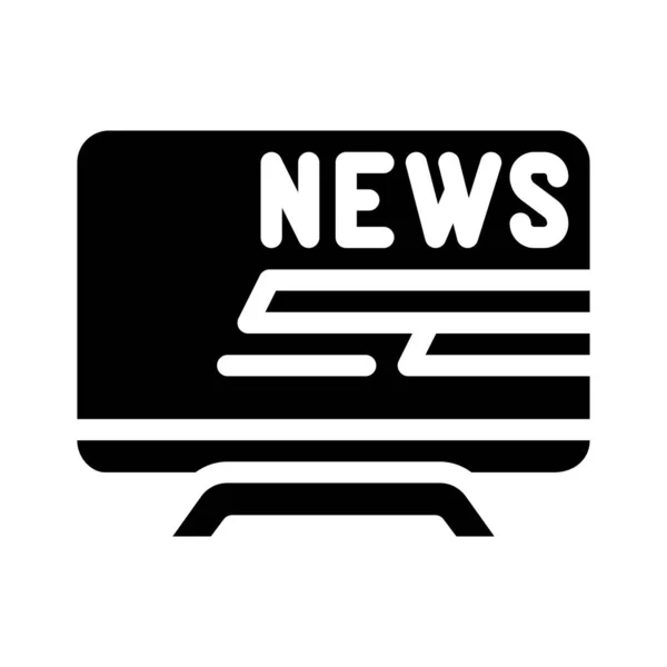 Nachrichten im Fernsehen Glyphen-Symbol-Vektor-Illustration — Stockvektor