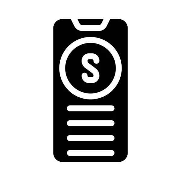 Telefon mit sos-Taste Glyphen-Symbol-Vektor-Illustration — Stockvektor