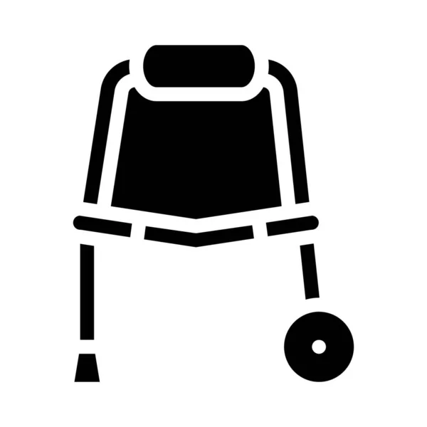 Rollator für alte menschliche Glyphen-Icon-Vektor-Illustration — Stockvektor