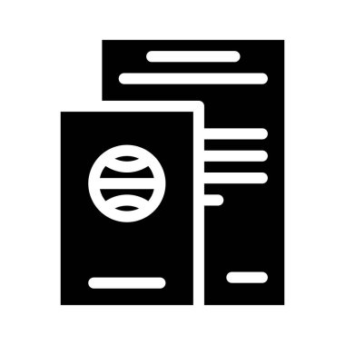 Pasaport ve oy pusulası simgesi vektör illüstrasyonu