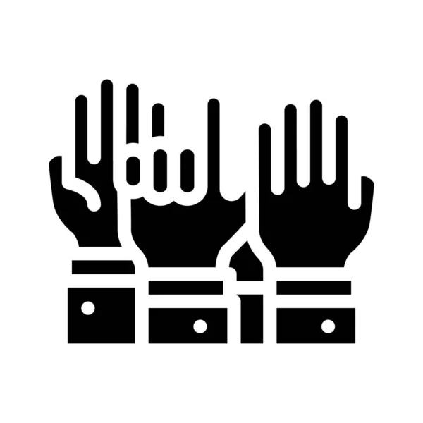 Hand Voting Glyphen Symbol Vektor Illustration Zeichen — Stockvektor