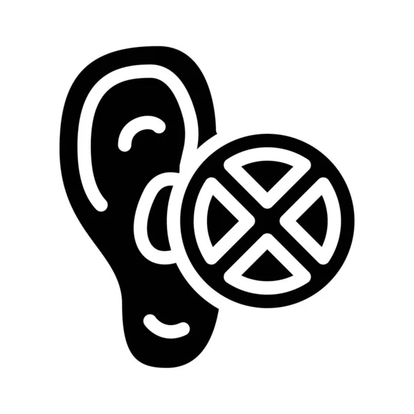 Deafness disease glyph icon vector illustration sign — Stock Vector