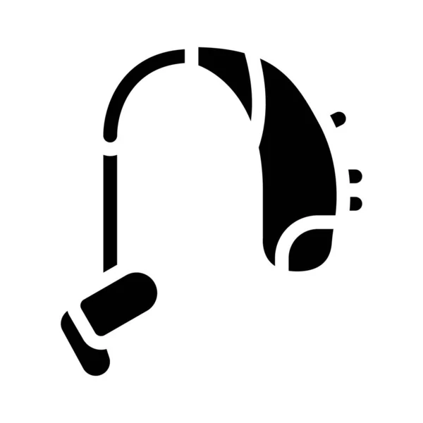 助听器装置字形图标矢量插图 — 图库矢量图片