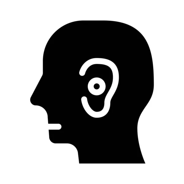 Plastic surgery, ear loss glyph icon vector illustration — Stock Vector