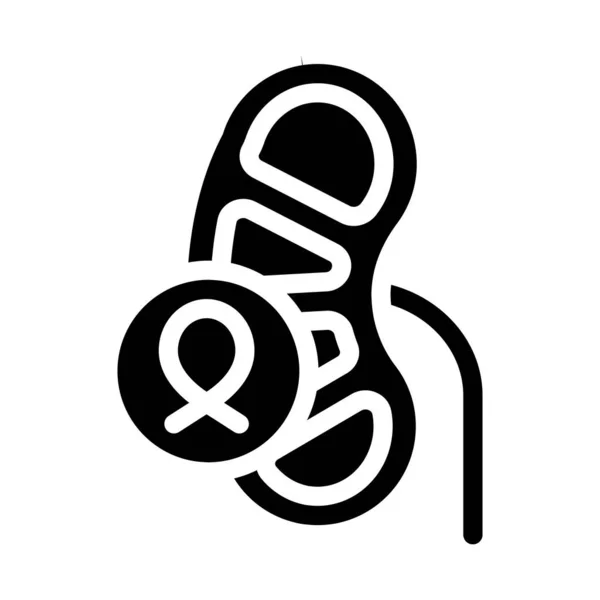 Nieren Krebs Glyphe Symbol Vektor Illustration Zeichen — Stockvektor