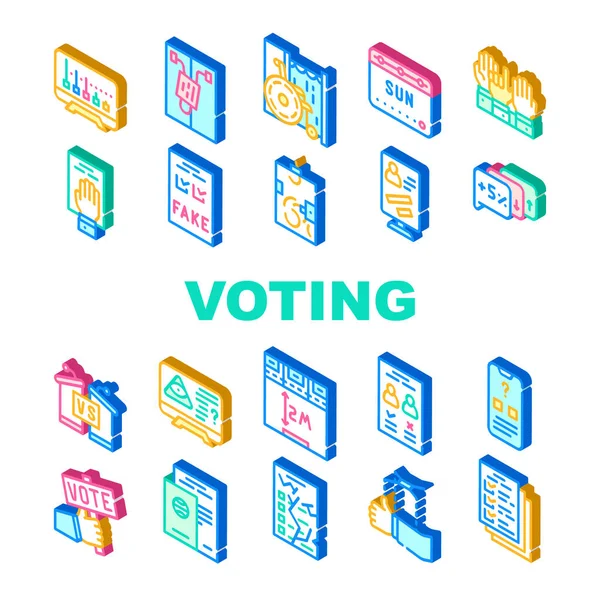 Szavazási és Választási Gyűjtemény Ikonok beállítása vektor — Stock Vector