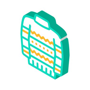 Kazak giysileri izometrik ikon vektör illüstrasyon işareti