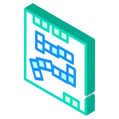 Domino oyunu izometrik ikon vektör illüstrasyon işareti