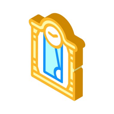 Saat aracı izometrik ikon vektör illüstrasyon işareti